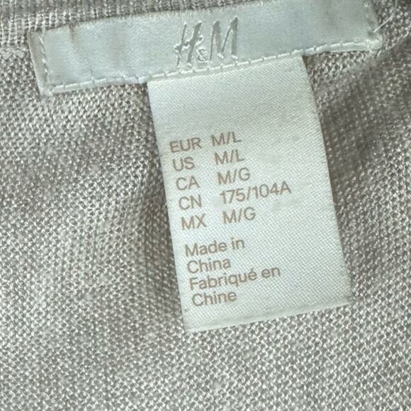 H & M Womens Open Short Sleeve Cardigan Black Khaki Medium Large Casual Workwear - Picture 7 of 8